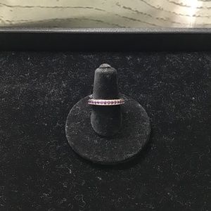 Purple Cz stones in gold tone ring